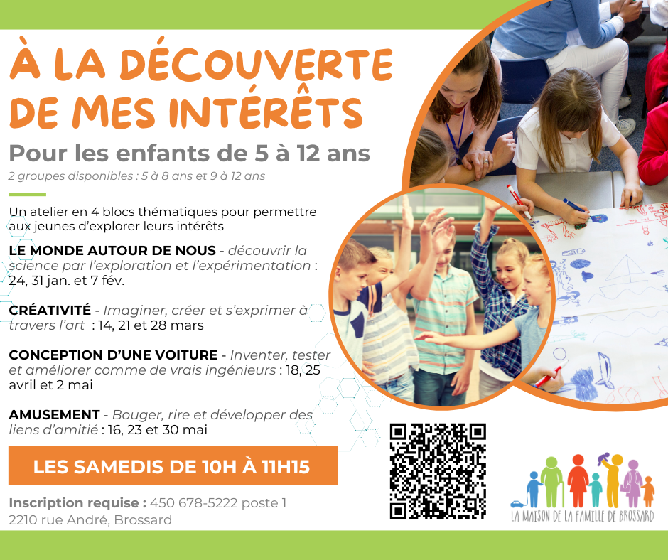 À la découverte de mes intérêts - Session Hiver 2026